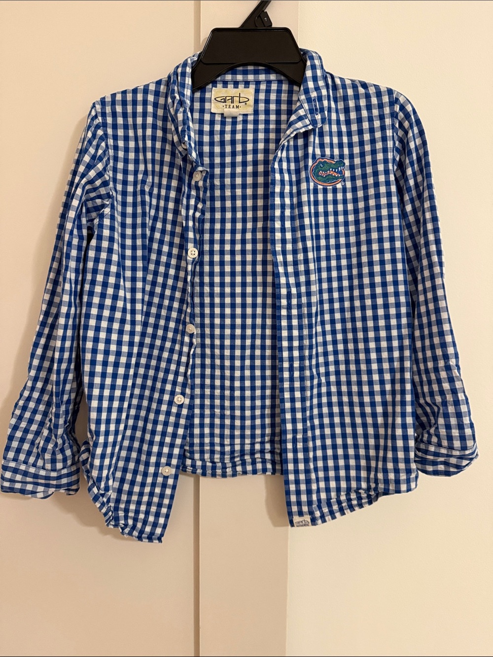 UF Gators Blue & White Gingham Button-Up Shirt